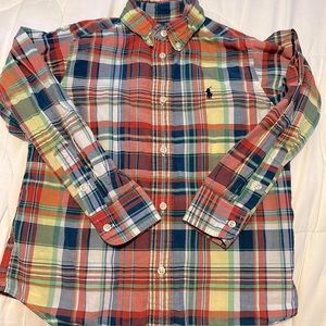 Ralph Lauren boys plaid long sleeved dress shirt size 6